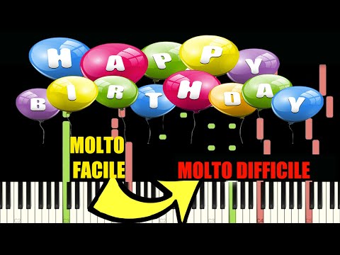 TANTI AUGURI A TE + SPARTITO GRATIS *IN 5 DIFFICOLTA'* - HAPPY BIRTHDAY TO YOU - PIANO TUTORIAL -