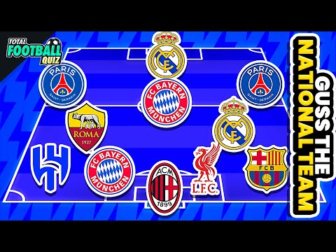 GUESS THE NATIONAL TEAM BY PLAYERS' CLUB | FOOTBALL QUIZ TRIVIA 2025