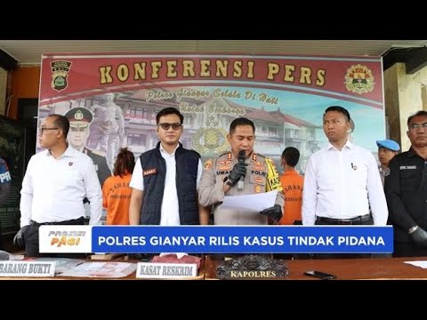 HUMAS POLRES GIANYAR UNGKAP KASUS JUDI DARING DAN PERKARA PENGANCAMAN DENGAN PARANG