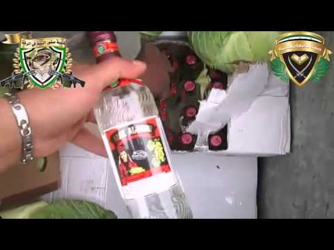 لواء صقور السنة يقوم بالقاء القبض على سيارة شحن محملة بالمشروبات الكحولية قادمة من طرطوس وتتجه الى القامشلي