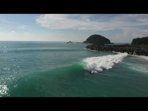 Drone Surfing Footage KAIFU RIVER - 四国徳島海部川 サーフィン空撮映像