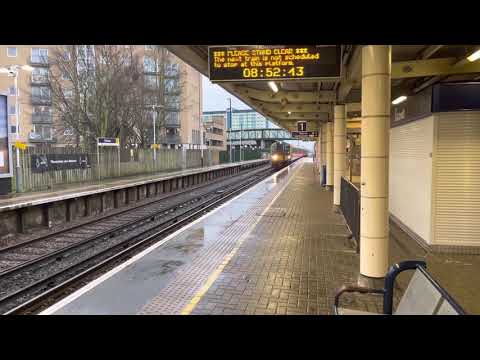 444001 + 444005 Passing through Feltham station.