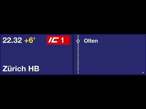 SBB Ansage - Fehlendes Fahrpersonal - Verspätung des IC1 von Bern nach Olten