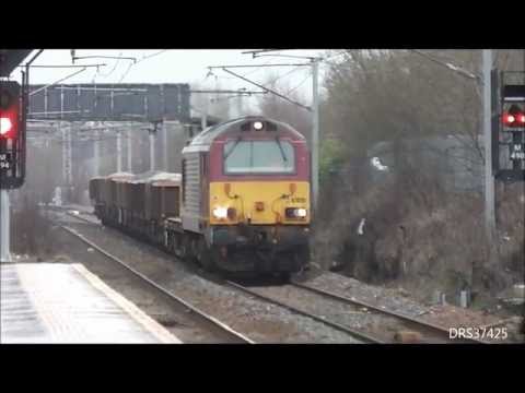 67030 6S51 Carlisle North Yard - Mossend @ Holytown Railway Station 12/2/13