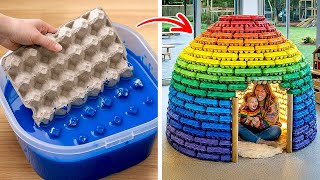 🏠 UNUSUAL CARDBOARD HOUSES for DIY Room Decor! 📦✨