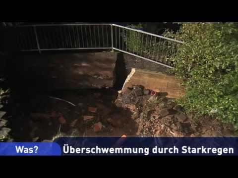 Überschwemmung durch Starkregen in Hilders