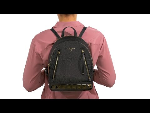 Michael Kors Brooklyn Medium Pebbled Leather Backpack - Black