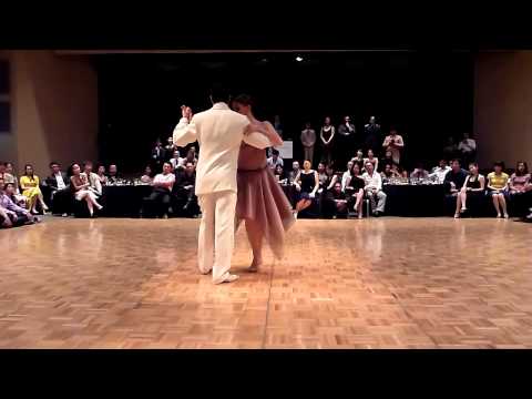  Andrea Misse  and  Javier Rodriguez  are  dancing  to  the  tango  "  Nochero Soy  "