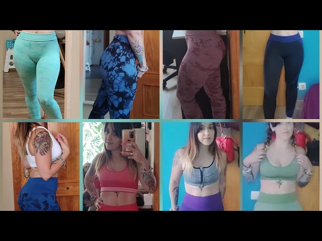 Vídeo relacionado con JEATHA Ropa Yoga Mujer Conjunto Gimnasio Deportivo Traje Deporte Set Leggings Entrenamiento Cintura Alta Negro L