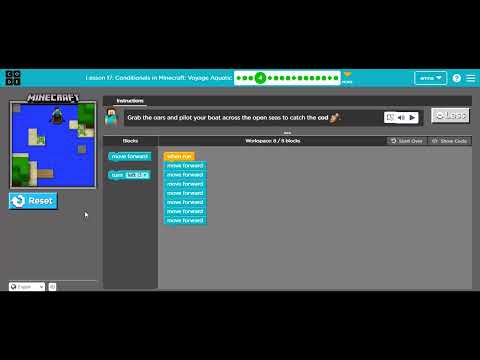 Lesson 17! Conditionals in Minecraft Voyage Aquatic -Complete Solution - Express Course -part 1.