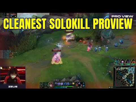 T1 Zeus with the cleanest solo kill (T1 vs HLE) - LCK 2022