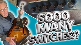 3 Pickups & Switches Galore!! 1955 Guild X-350 Stratford Jazz Guitar