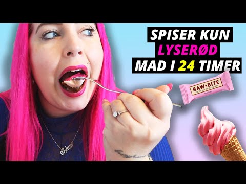 SPISER LYSERØD MAD I 24 TIMER! | Dorthe Delux