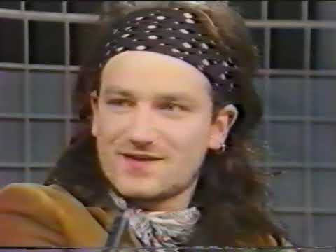 U2 Woman Fish +  I Trip Through Your Wires + Knockin' on heavens door Live TV-Gaga 30 jan 1986
