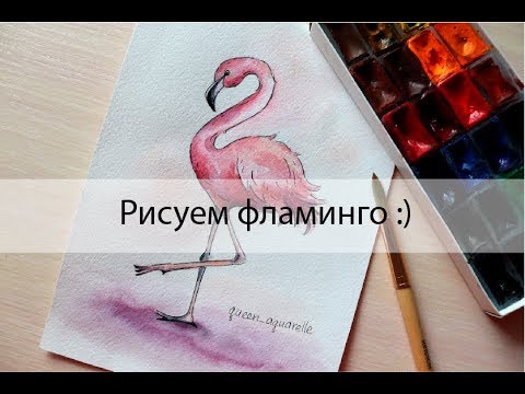 Как нарисовать фламинго. Урок рисования. Скетчинг.