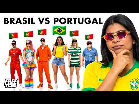 5 PORTUGUESES VS 1 BRASILEIRO