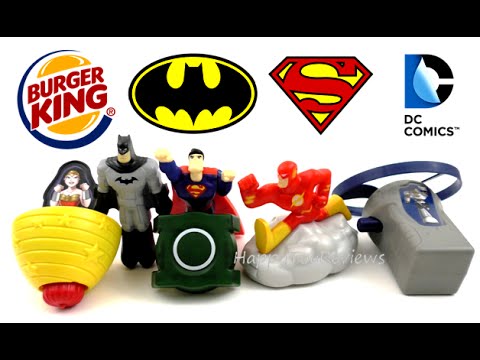 2016 BURGER KING BATMAN V SUPERMAN MOVIE DC COMICS SUPER FRIENDS SET 6 KIDS MEAL TOYS COLLECTION Video