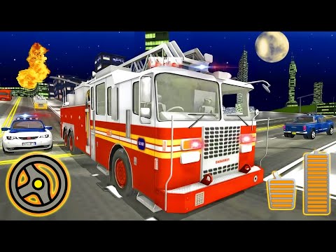 Fire Truck Rescue Driving Sim 3D - City Emergency Vehicles Parking | Android Gameplay