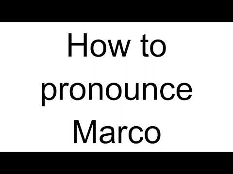 How to Pronounce Marco (Italian)