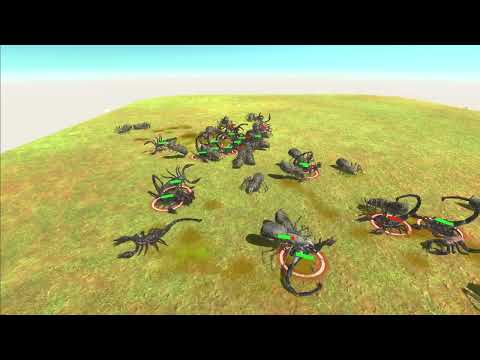 Animal Revolt Battle Simulator/// 25 Saber-Toothed Spider VS 25 Emperor Scorpion