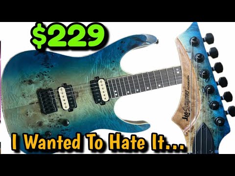 Leo Jaymz Electric Guitar Monsoon Deluxe Series, Reverse Headstock, Burl Top, Mahogany Body, Roasted Maple Neck, Rosewood Fretboard, Case and Capo(GC-2025-209) video review thumbnail