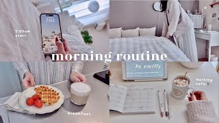 7am morning routine｜cozy & productive winter morning⛄️📝 house work, self care, grwm