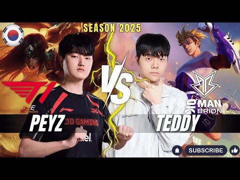T1 Peyz vs BRO Teddy - Peyz SIVIR vs Teddy EZREAL ADC - Patch 25.24 KR Ranked | lolrec