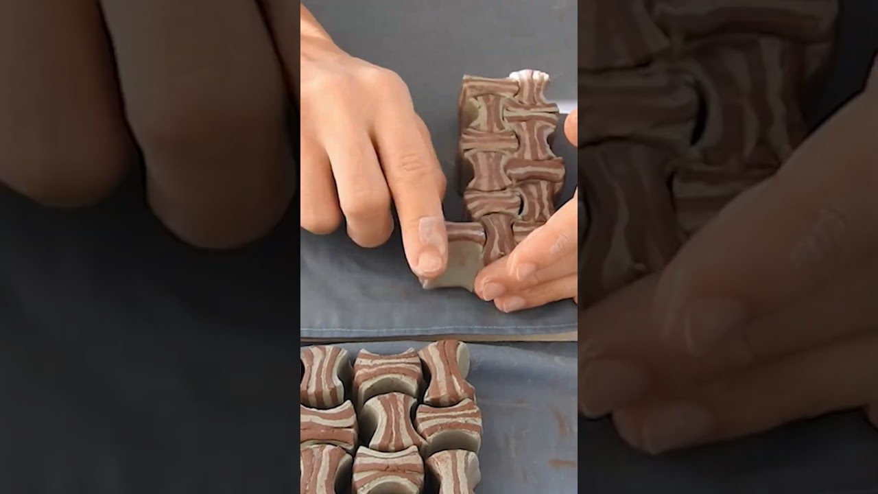 Making | nerikomi | AJIRO | Japanese traditional pattern  #shorts #pottery