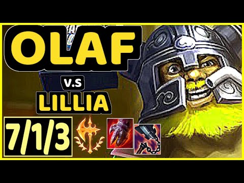 OLAF vs LILLIA - 7/1/3 KDA JUNGLE GAMEPLAY - KR Ranked GRANDMASTER