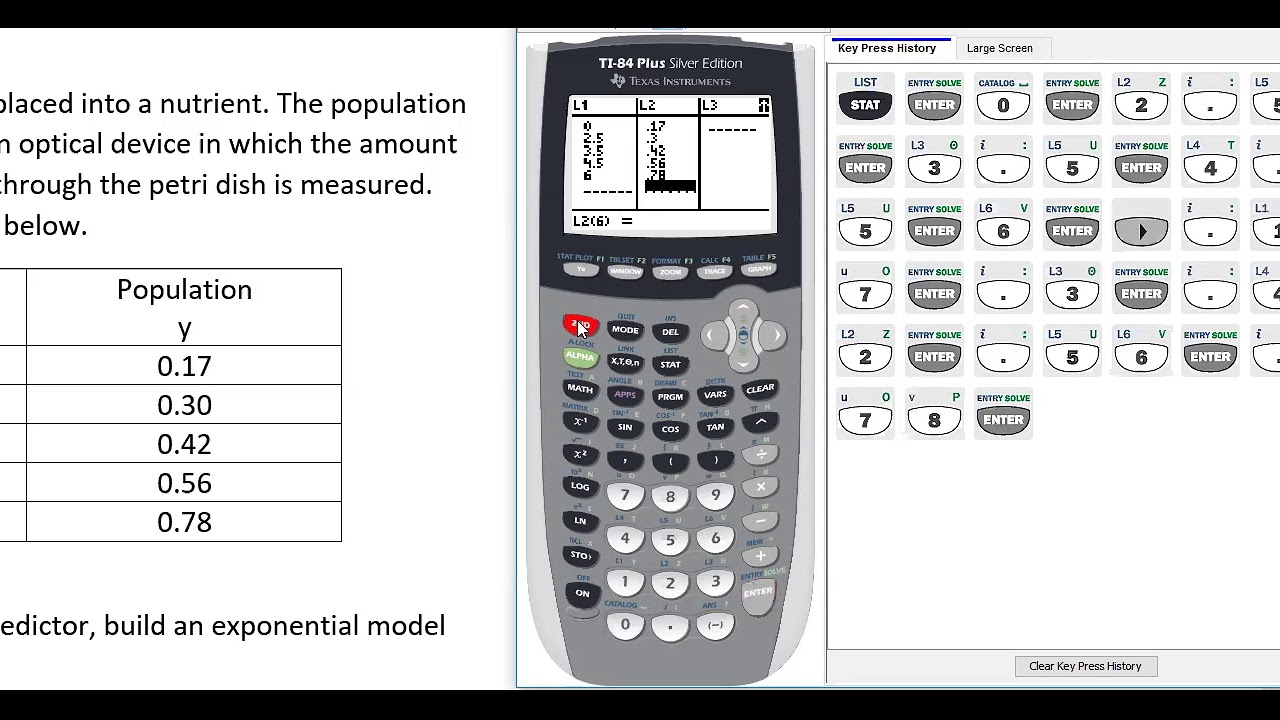 Exponential Regression TI-84, 83