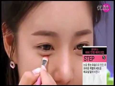 韩国女孩最新化妆技巧芭比娃娃妆(视频)