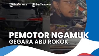 Detik-detik Pemotor Ngamuk Kejar Mobil Gara-gara Terkena Abu Rokok, Sopir: Buktinya Mana?