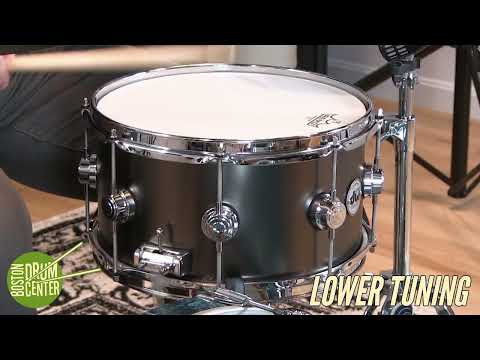 DW Collectors Satin Black Over Brass 7" x 13" Snare Drum w/ VIDEO! image 10