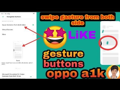 Oppo a1k Navigition buttons swipe gestures from sides