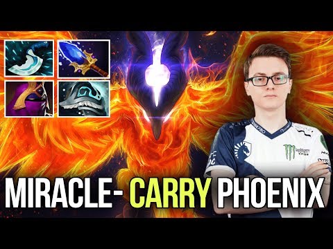 Miracle- Insane Carry Phoenix 20 Kills 9k MMR Dagger Gameplay - Dota 2