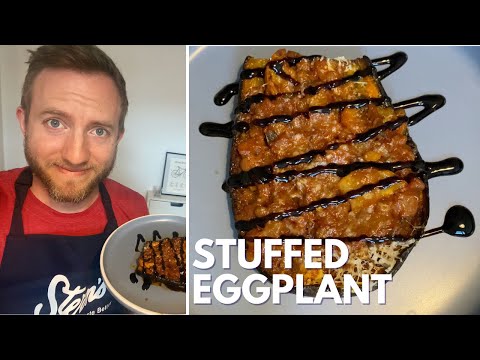 Stuffed Eggplant Recipe influenced by Yasmin Khan's Imam Bayildi and Greek Papoutsakia
