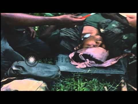 US medics give first aid to wounded soldiers of 2nd Battalion, 14th Infantry, 1st...HD Stock Footage Video