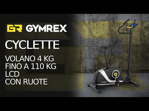Video - Cyclette - Volano 4 kg - Fino a 110 kg - LCD - Altezza 76 - 93,5 cm