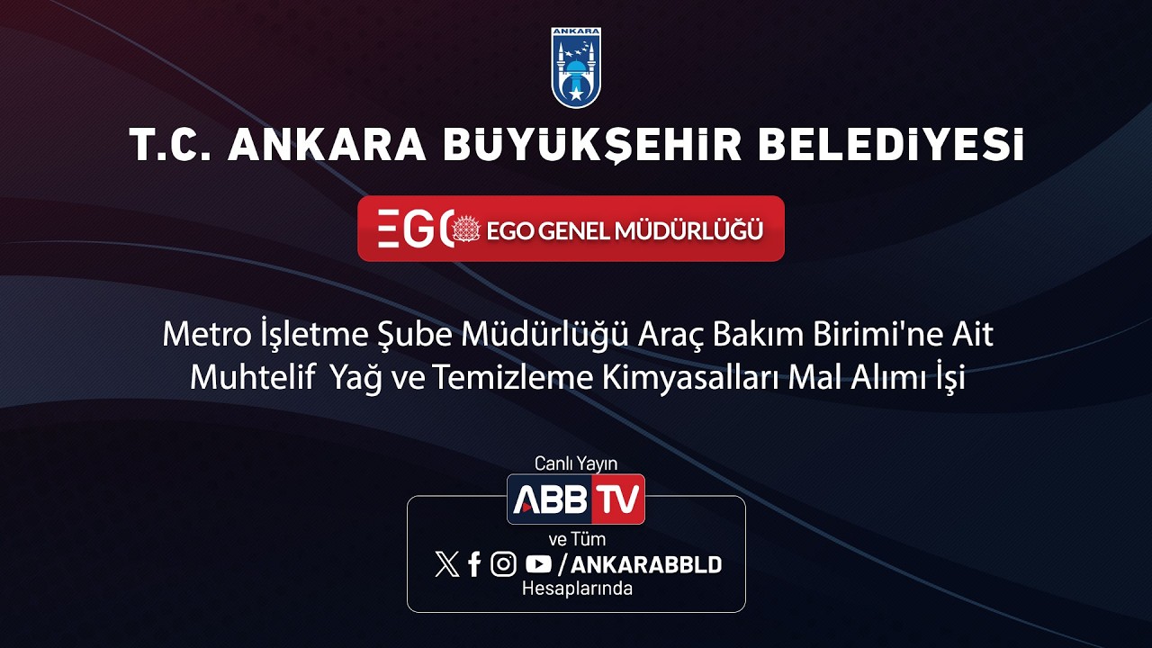 EGO GENEL MÜDÜRLÜĞÜ - Muhtelif Yağ ve Temizleme Kimyasalları Mal Alımı İşi