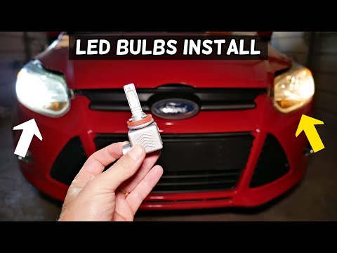 HOW TO INSTALL LED HEADLIGHT BULBS ON FORD FOCUS MK3 2012 2013 2014 2015 2016 2017 2018 2019