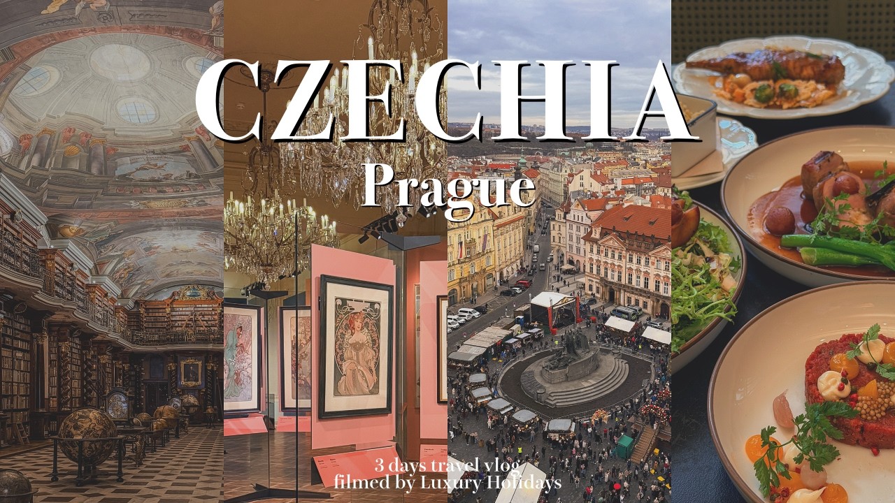 【チェコ旅行vlog】プラハでたくさんの美しいものに出会う大人の休日【ターキッシュ エアラインズ】【ミュシャ クレメンティヌム 天文時計】