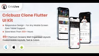 139008CricLive – Cricbuzz Clone Flutter UI Kit