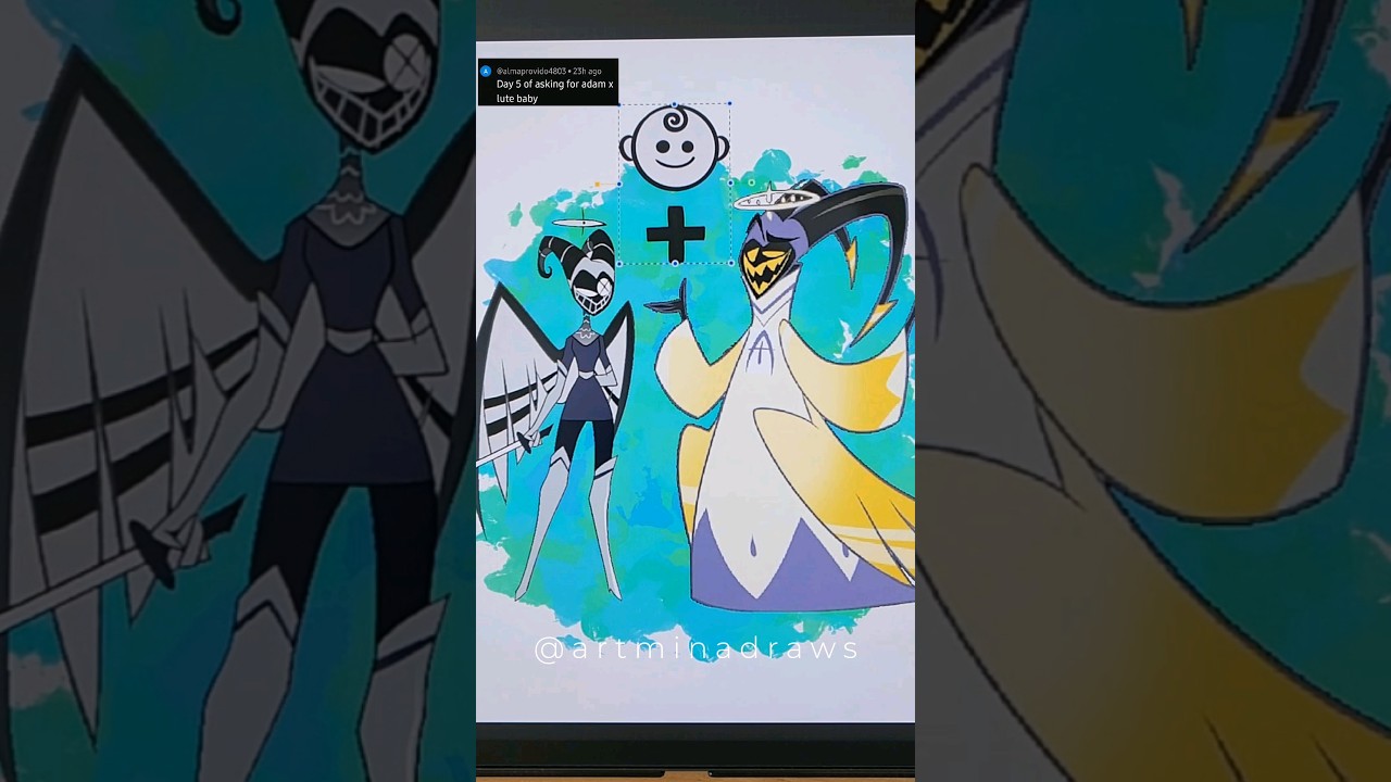 Lute and Adam Hazbin hotel #hazbinhotel #art #cuteart #drawing #crafts #chibi #cartoonart #animeart
