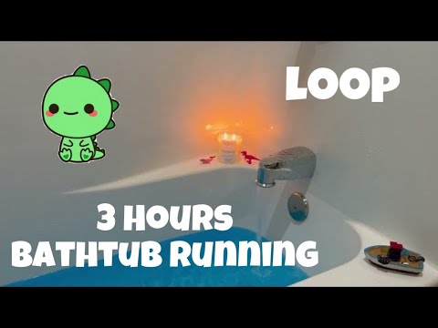 3 Hours Bathtub Filling Loop - Blue Water, Candle, Dinosaurs - Soothing White Noise for Sleep 😴