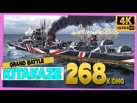 Destroyer Kitakaze in Grand Battle, 268k damage - World of Warships
