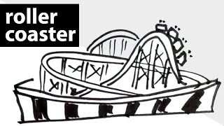 How to draw a roller-coaster? Learn to draw | easy drawings | drawing for kids