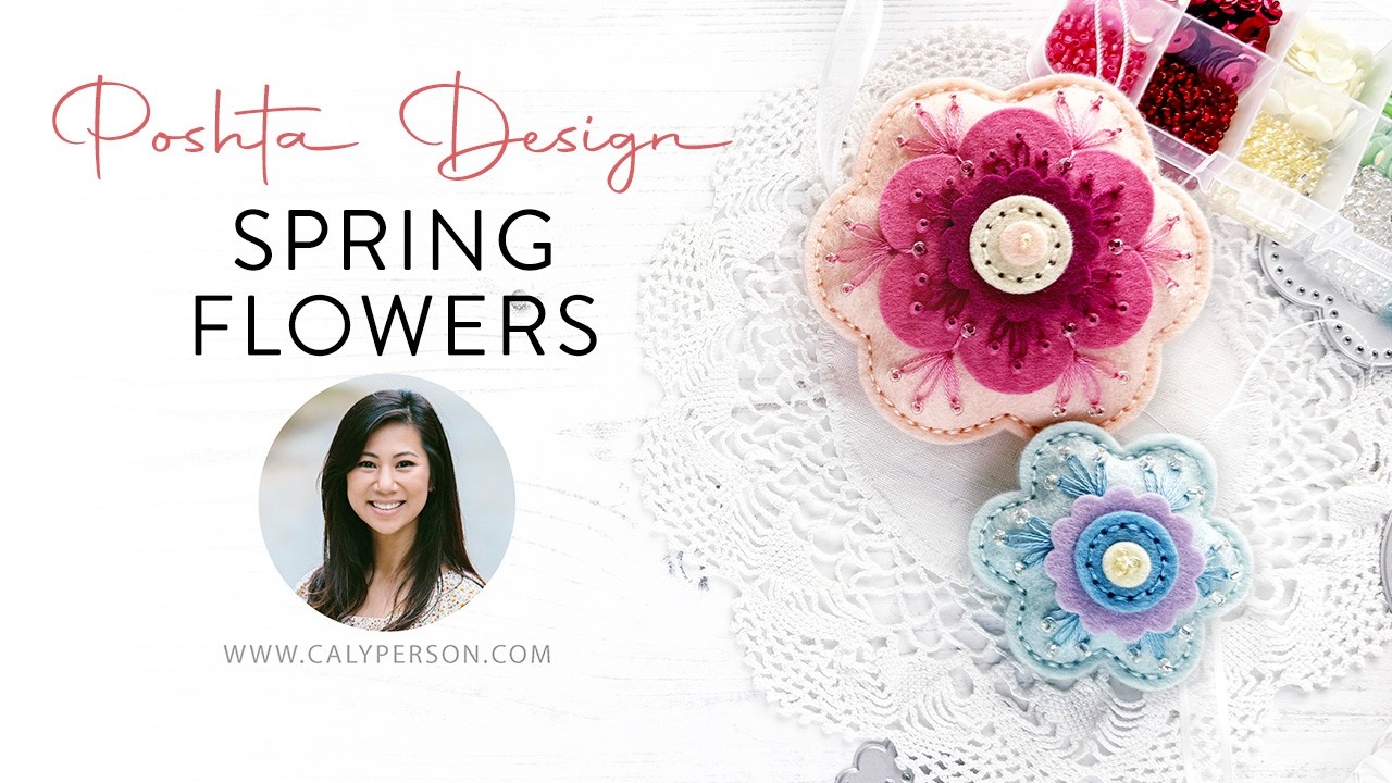 How to Stitch Easy Felt Spring Flowers | Poshta Design Tutorial