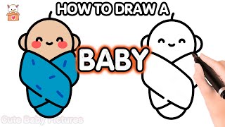 👶 How to draw a cute baby? Easily and simply! A drawing for kids step by step 👶