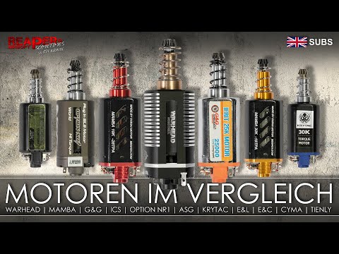 [Tech] Motoren im Vergleich (Warhead Brushless,G&G, E&L,Cyma,ASG, Option Nr.1) Airsoft (DE, EN Subs)