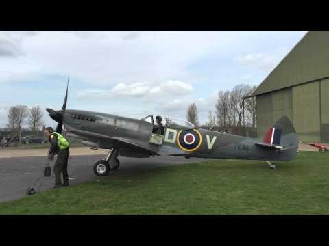 BBMF Spitfire Mk XVI TE311 Starting at RAF Coningsby
